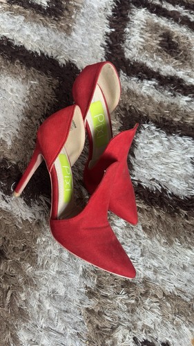 BP Red Faux Suede Pointed Toe Stiletto Slip On Pumps Women’s 6 - photo 4