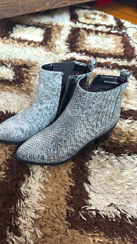 Blondo Women’s Ankle Bootie Snake Print Waterproof Faux Leather