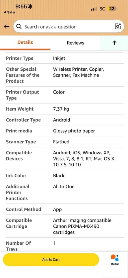 Canon PIXMA MX490 Wireless All-in-One Printer - photo 5