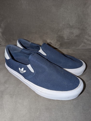 Adidas Court Rallye Slip On Mens Size 7.5 Navy Blue Canvas