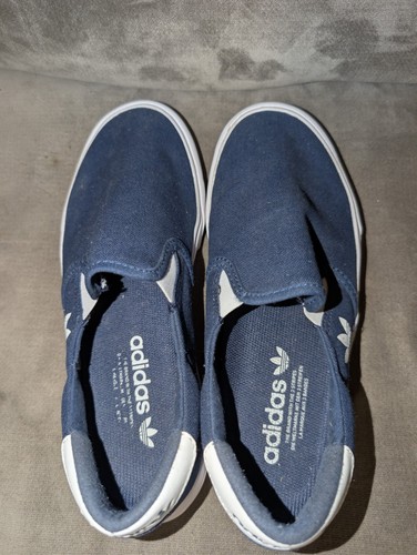 Adidas Court Rallye Slip On Mens Size 7.5 Navy Blue Canvas - photo 3