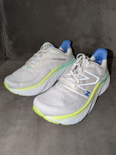 New Balance Fresh Foam More v4 Womens 9.5 White Blue Yellow
