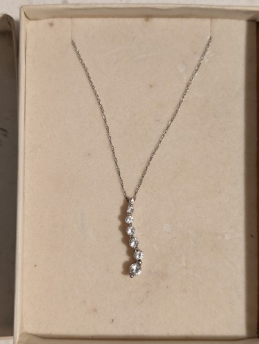 Vintage 10k white gold necklace 18"