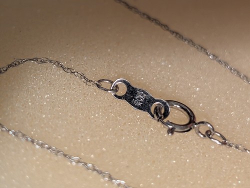 Vintage 10k white gold necklace 18" - photo 3