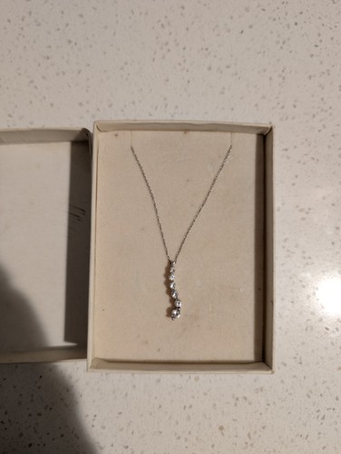 Vintage 10k white gold necklace 18" - photo 4