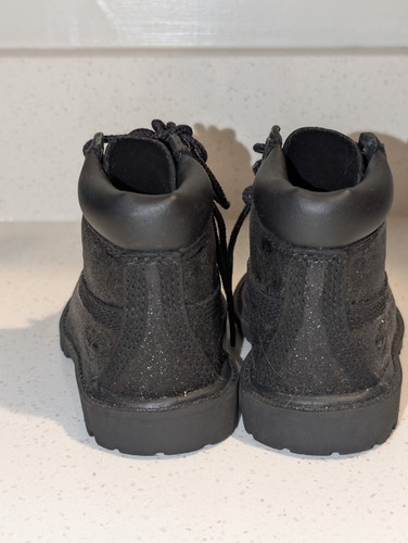 Timberland Toddler Size 5 Black Glitter Sparkle Leather Boots - photo 4