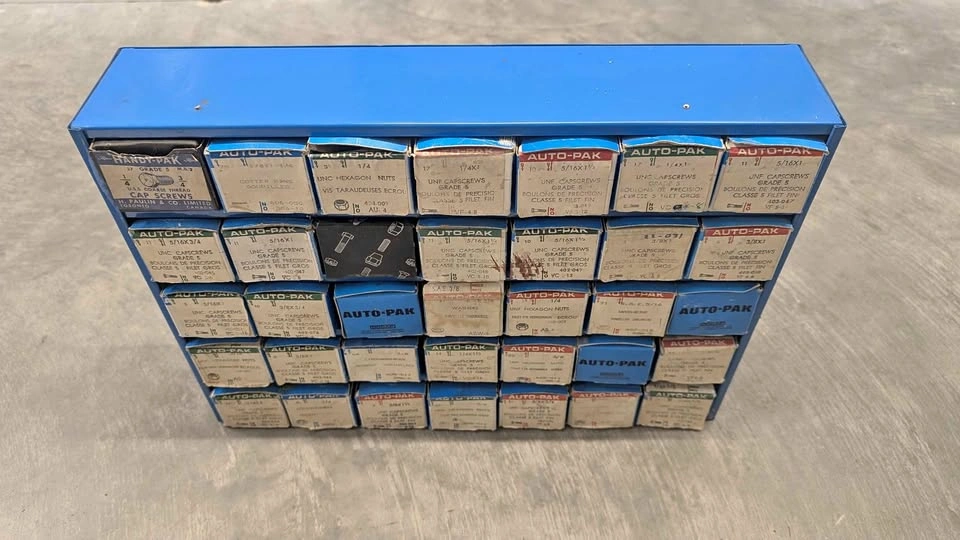 Vintage Auto-Pak Fastener Cabinet – Nuts, Bolts & Hardware