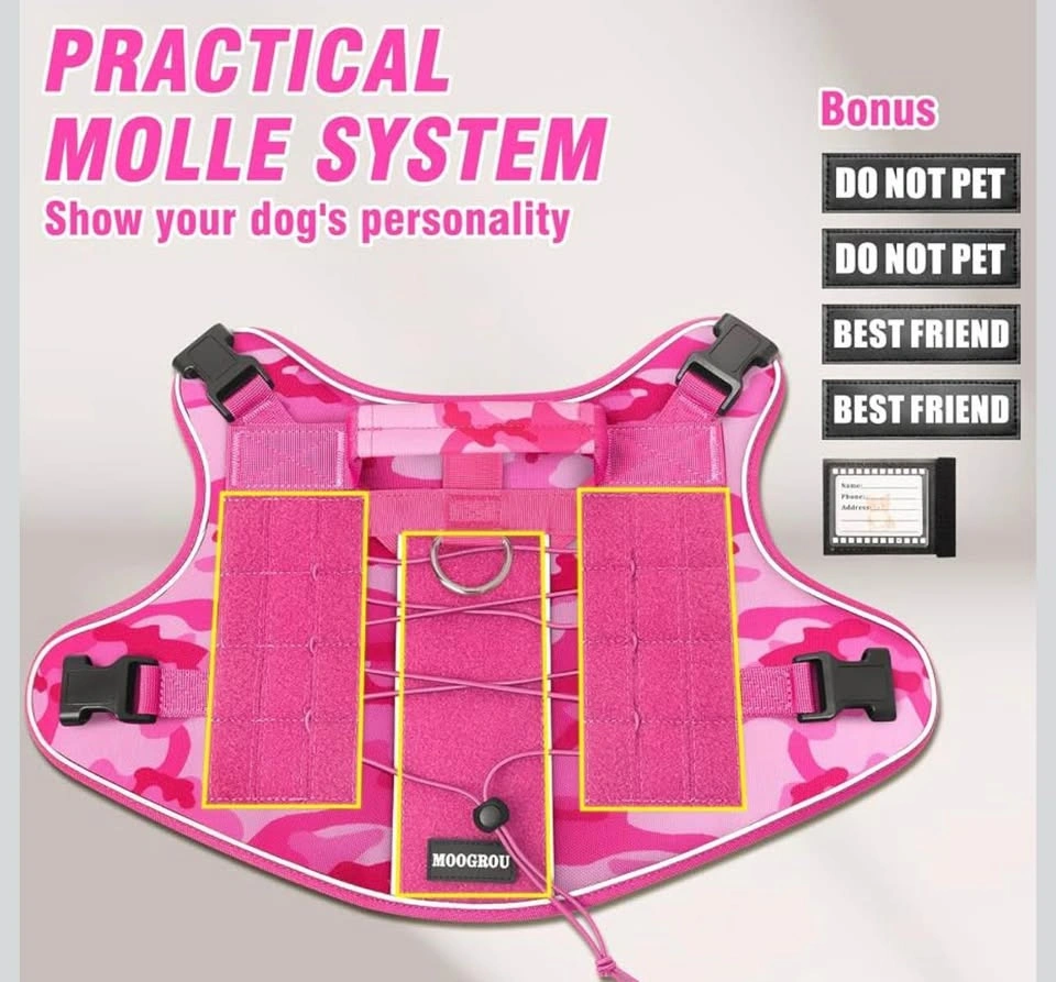 Brand New Pink XL Reflective Glow Dog Harness with Velcro Tags - photo 5