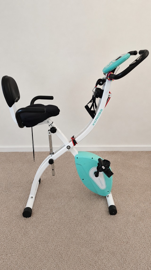 SereneLife 3-in-1 Folding Exercise Bike w/ Resistance Bands