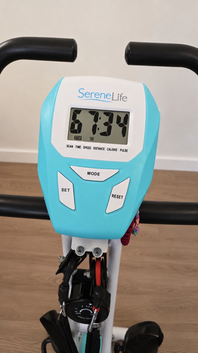 SereneLife 3-in-1 Folding Exercise Bike w/ Resistance Bands - photo 2