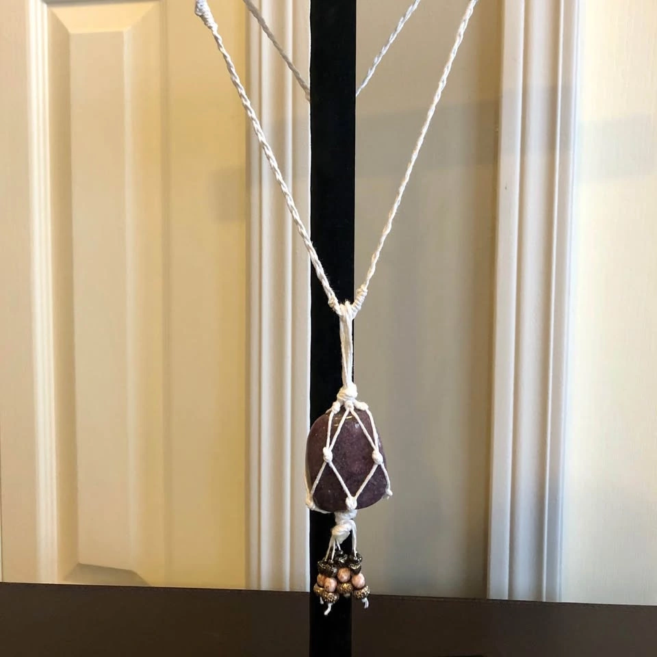 Lepidolite Gemstone Necklace / Car Charm Ornament - photo 2