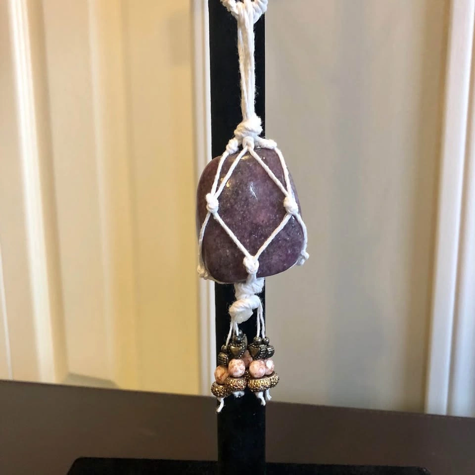 Lepidolite Gemstone Necklace / Car Charm Ornament - photo 4