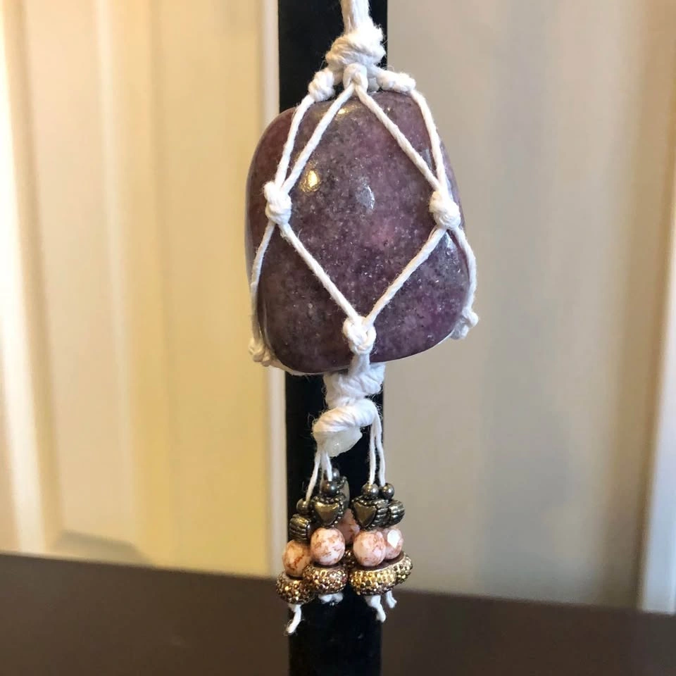 Lepidolite Gemstone Necklace / Car Charm Ornament - photo 5