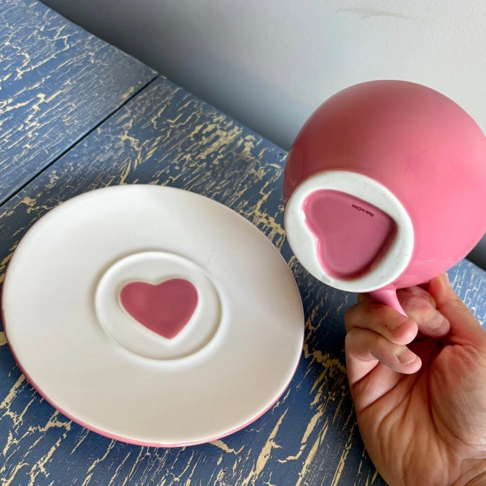 Cute Starbucks Coffee Heart Cup and Saucer Set - photo 3