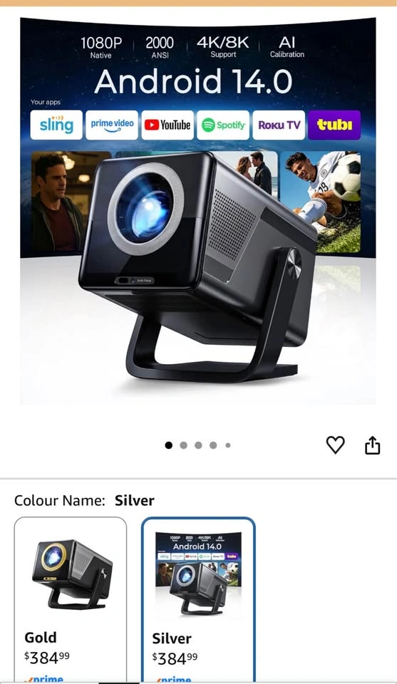 Outdoor Projector Bundle – 1080P, WiFi 6/BT, 120” Screen + Stand - photo 4