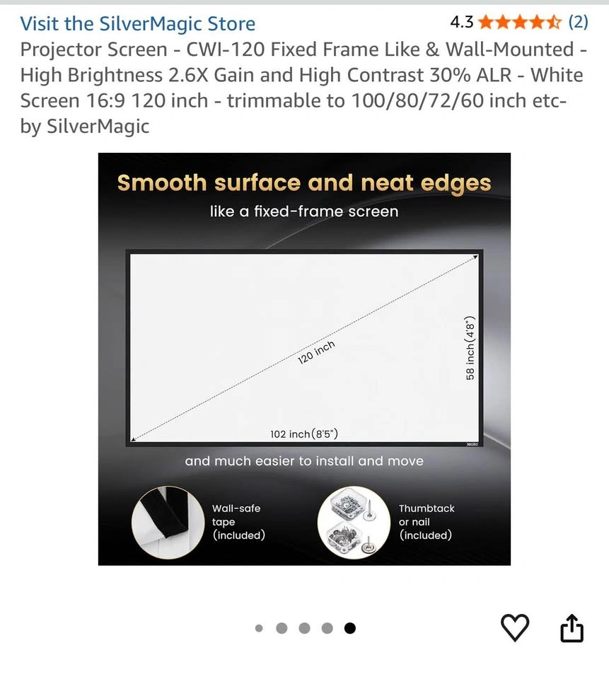 Outdoor Projector Bundle – 1080P, WiFi 6/BT, 120” Screen + Stand - photo 5