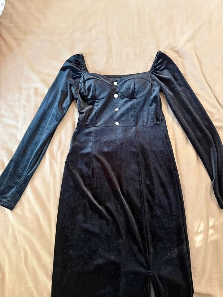 Black Velvet Long Dress