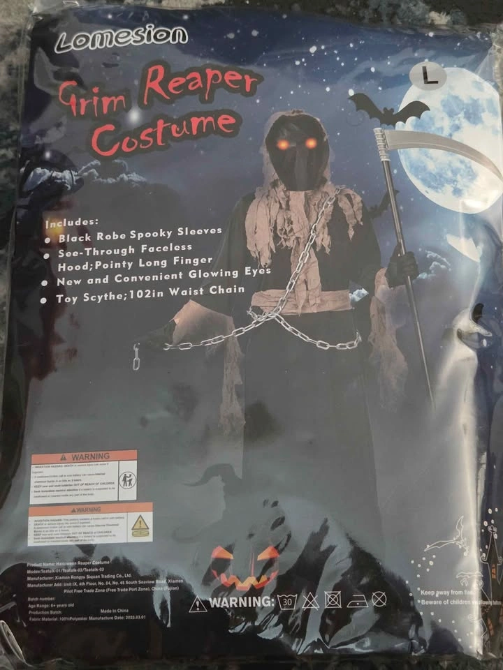 3 Halloween Costumes for Boys: Vampire, Ninja, Grim Reaper - photo 3