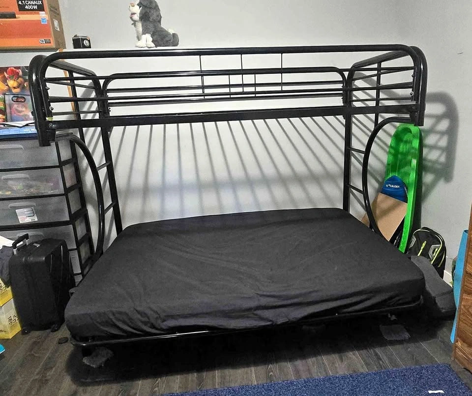 Black Metal Twin over Futon Bunk Bed