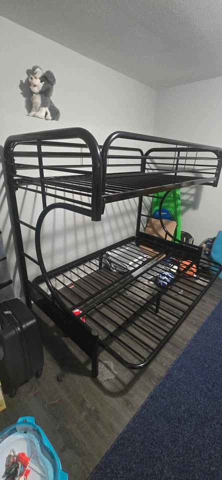Black Metal Twin over Futon Bunk Bed - photo 2