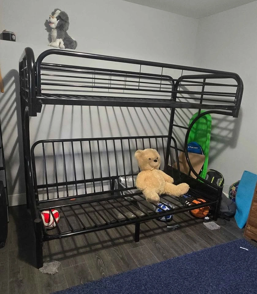 Black Metal Twin over Futon Bunk Bed - photo 4