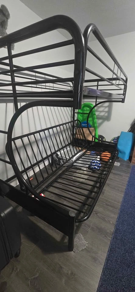 Black Metal Twin over Futon Bunk Bed - photo 5