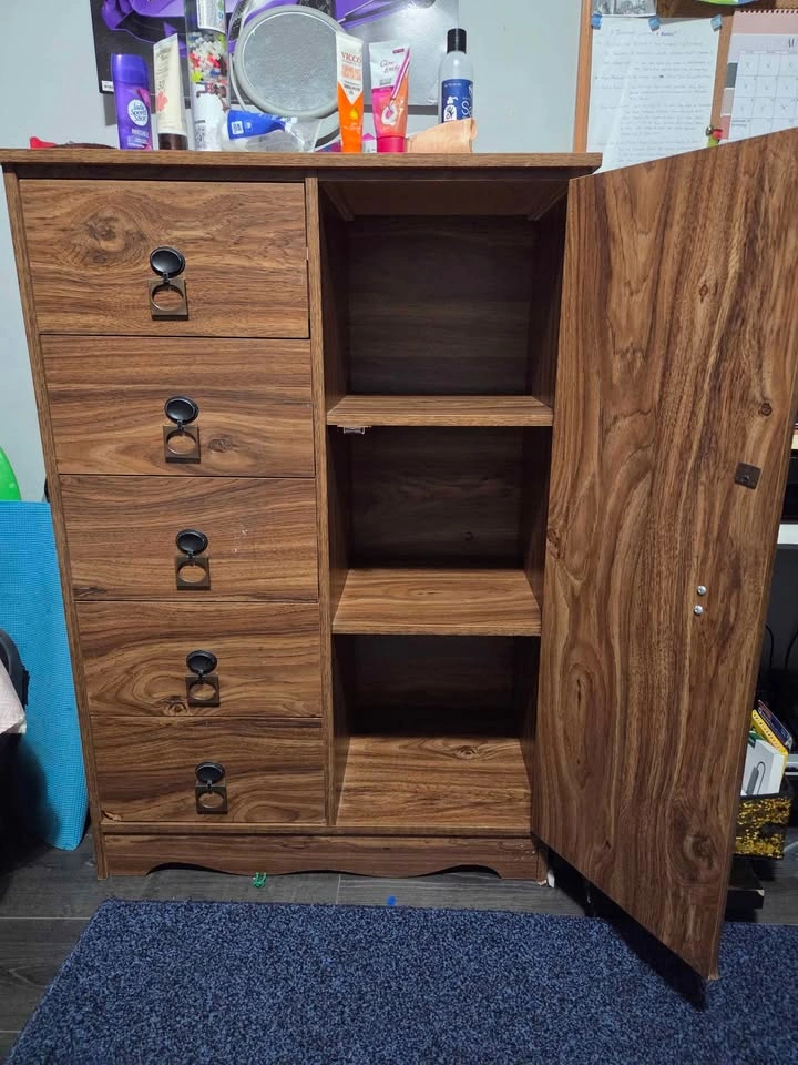 Mid-Century Modern Wood Chifforobe Dresser and Nightstand