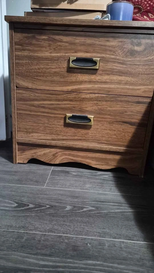Mid-Century Modern Wood Chifforobe Dresser and Nightstand - photo 4