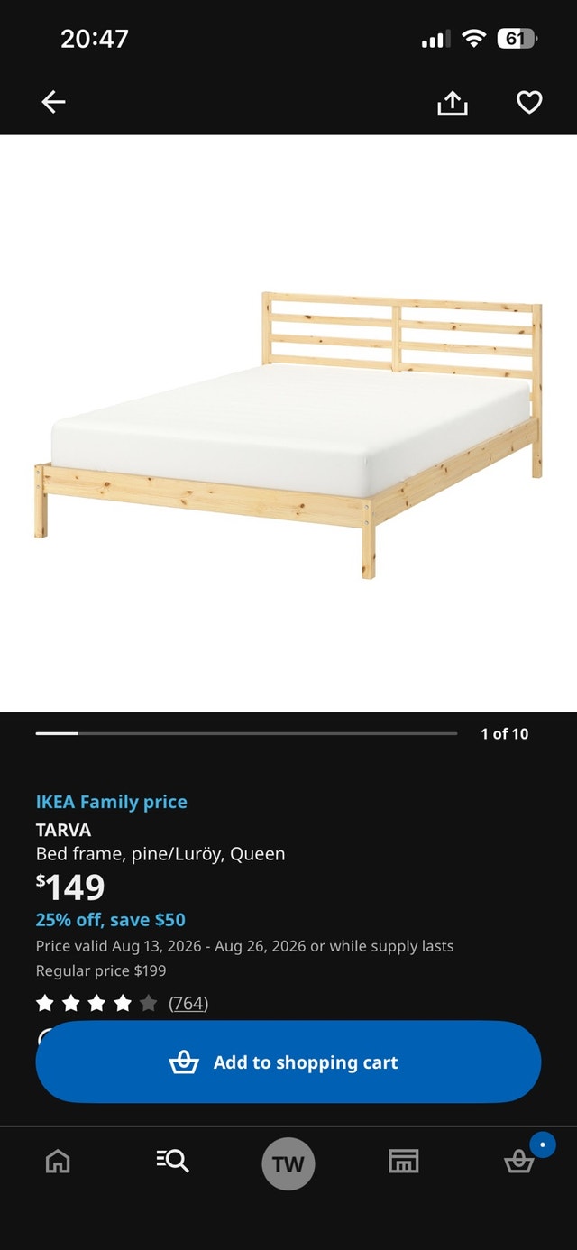 Queen bed (mattress and frame) - photo 3