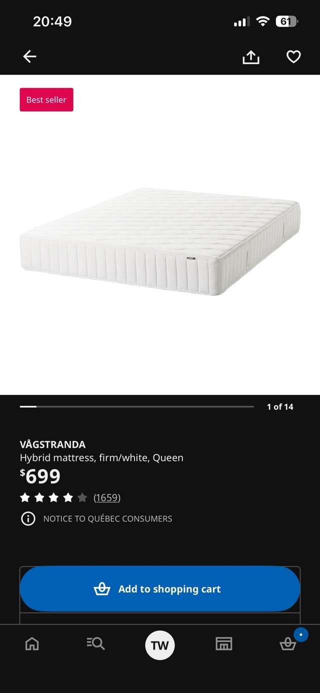 Queen bed (mattress and frame) - photo 4