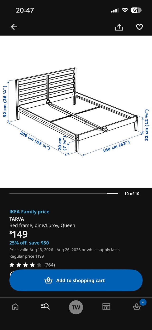 Queen bed (mattress and frame) - photo 5