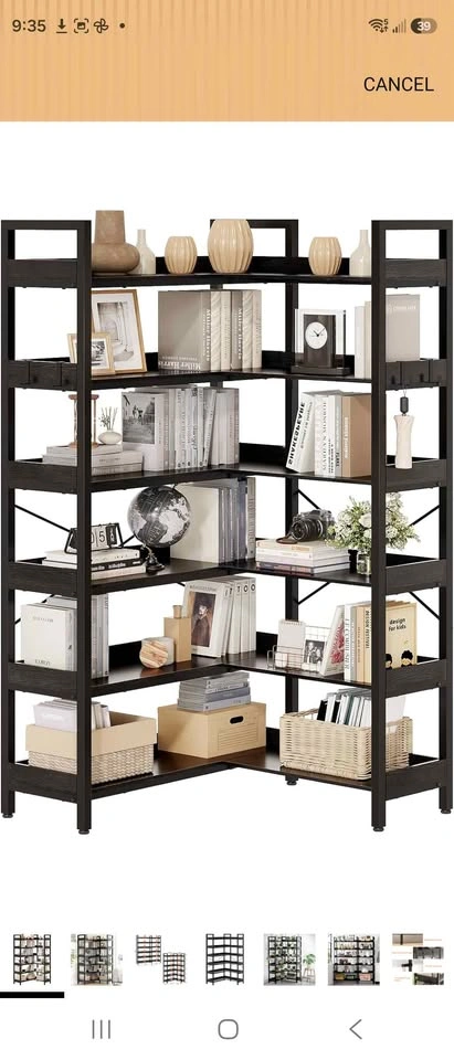 Black Metal Corner Baker's Rack and Bookshelf - photo 3