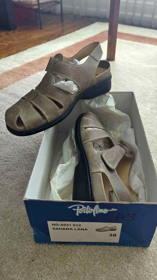 Portofino Sahara Lana Leather Sandals Size 38
