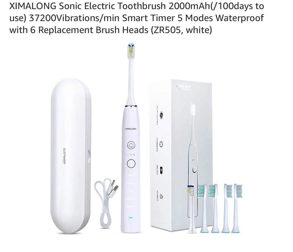 Sonic Electric Toothbrush 5 Modes with 6 Replacement Heads