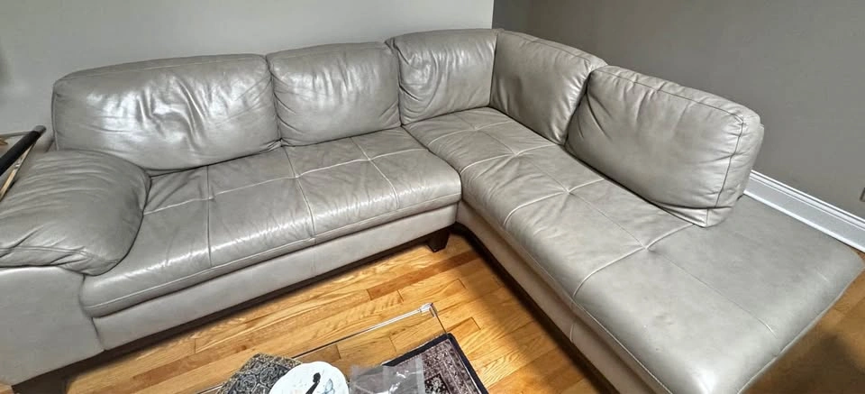 Leather sectional sofa