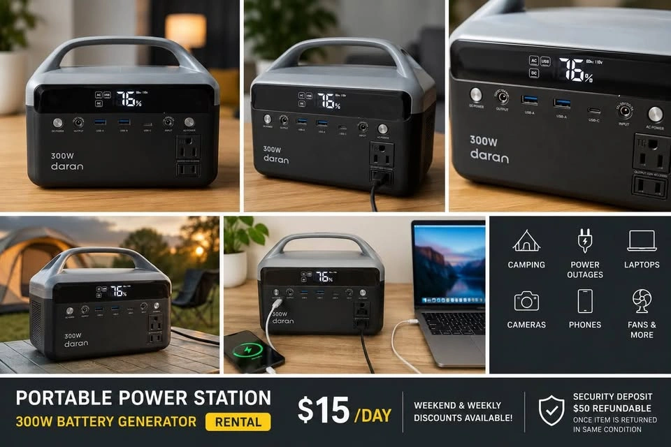 Portable 300W Power Station for Rent – Only $15/Day - photo 2