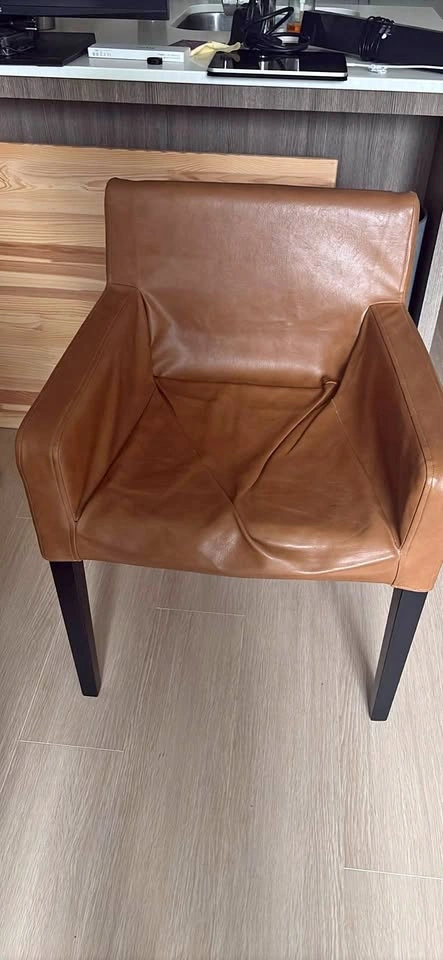 Brown Faux Leather Armchair