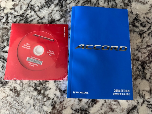 2018 Honda Accord owner’s guide/ manual