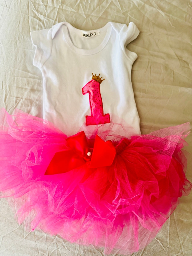 Baby girl 1st birthday party dress/ with tutu
