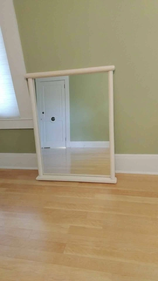 White Textured Frame Wall Mirror 33"W x 3"D x 42"H - photo 3