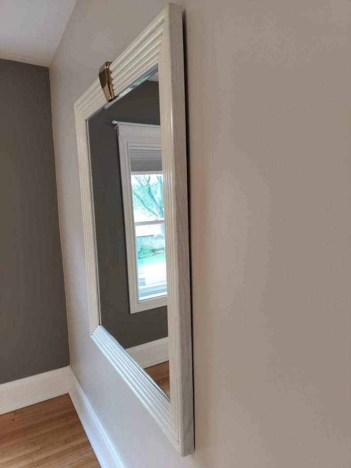 Art Deco Style White Ribbed Wall Mirror 39"W by 2"D by 49"H - photo 3