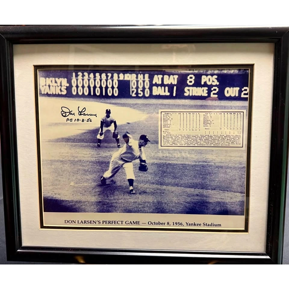 Vintage Don Larsen Perfect Game Framed 1956 Print