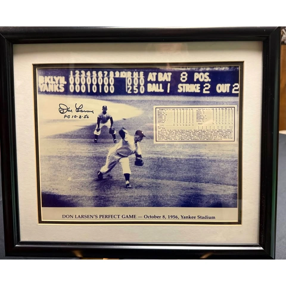 Vintage Don Larsen Perfect Game Framed 1956 Print - photo 2