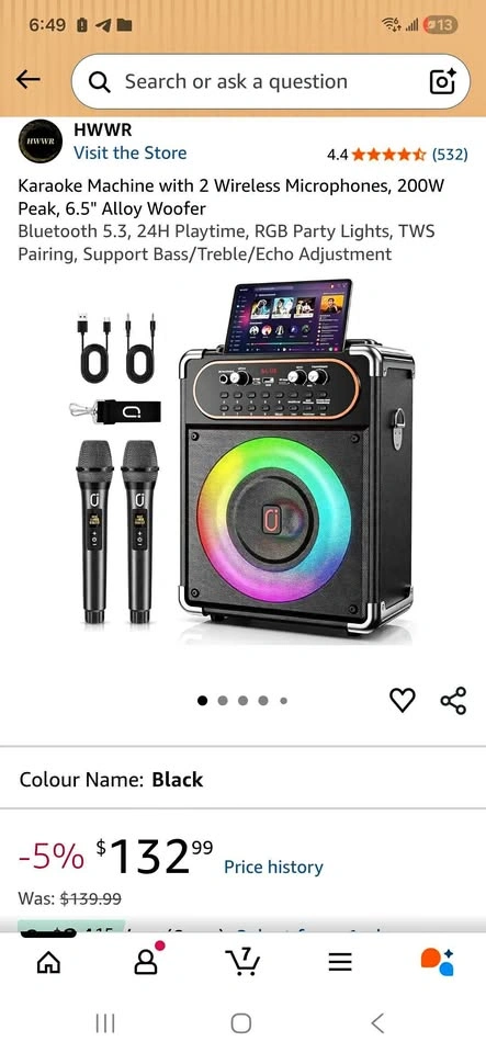 JYX S68 Karaoke Machine with 2 Wireless Microphones