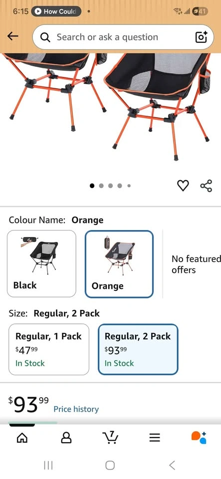 Sportneer Folding Camping Chairs, 2 Pack - photo 2