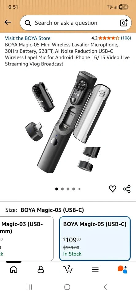 BOYA Magic-05 Mini Wireless Lavalier Microphone