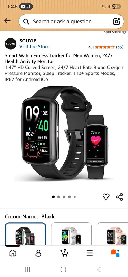 SOUYIE Smart Watch Fitness Tracker