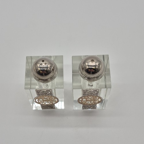 Clear Silver Glass Rectangular Salt & Pepper Shakers Set, 2 Piec - photo 2