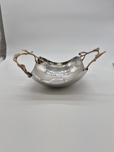 Golden Leaf Silver Bowl