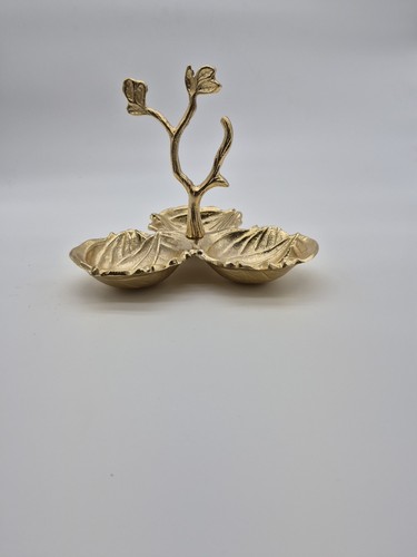 Golden 3 Section Flower Dish